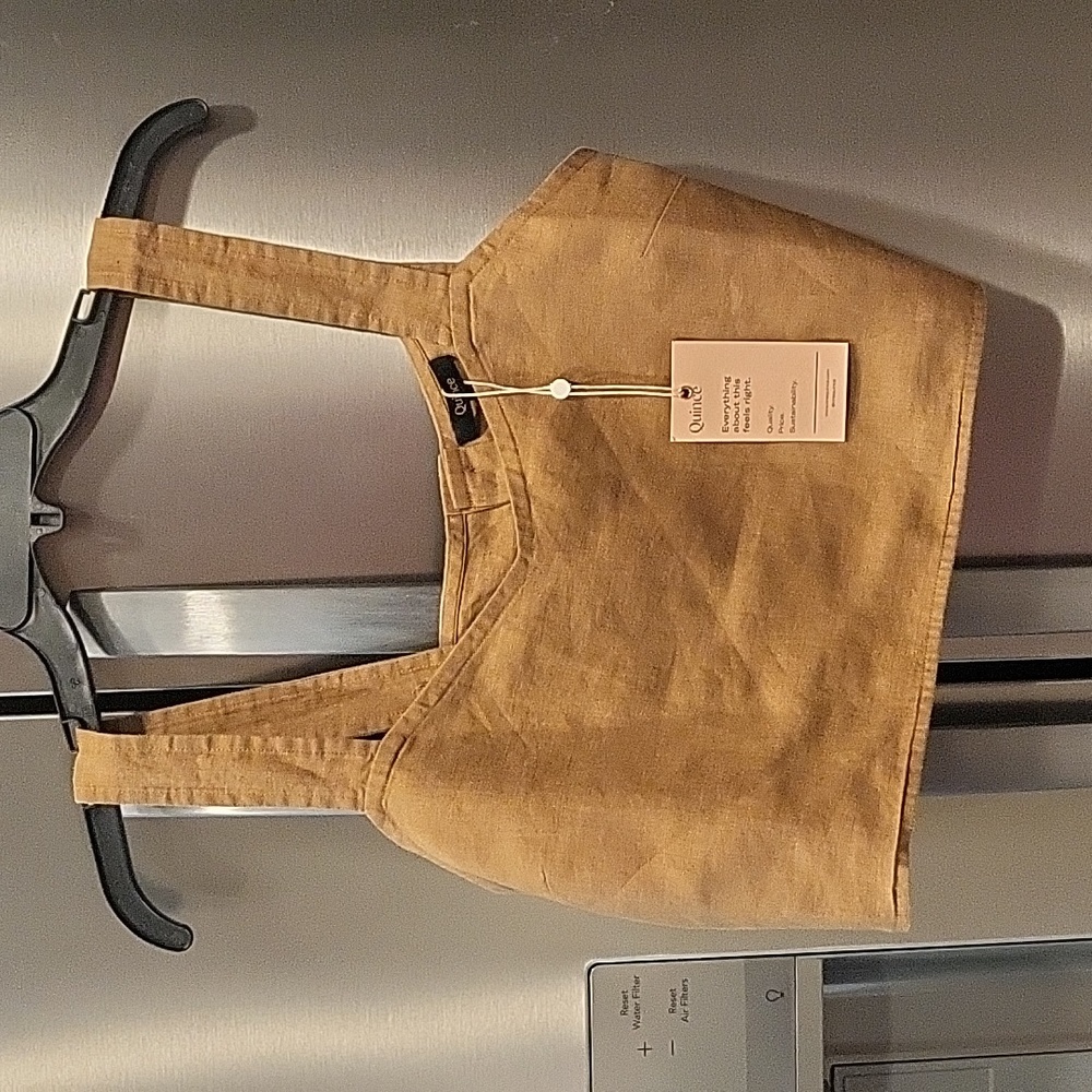 Quince European Linen Boxy Cropped Tank Small